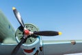 Part plane with the big propeller Royalty Free Stock Photo
