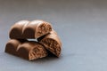 Part porous chocolate close-up Royalty Free Stock Photo