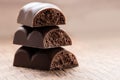 Part porous chocolate close-up Royalty Free Stock Photo