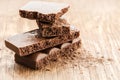 Part porous chocolate close-up Royalty Free Stock Photo