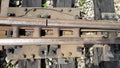 Part of the railroad switch top view Royalty Free Stock Photo