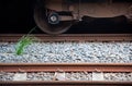 Part of railway, train wheel