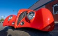 Part of the red car in the Just Cruisin's car show in Winslow Royalty Free Stock Photo