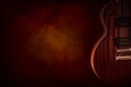Part of the red electric guitar on black background. A place for writing of the text. Royalty Free Stock Photo