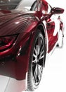 Part of red sports car. Royalty Free Stock Photo