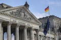 Part of the Reichstag building german goverment with inscripti Royalty Free Stock Photo