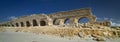 Part of the remains of the Herodian aqueduct near the ancient city of Caesarea, Israel
