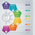 Part of the report with icons set. Vector infographic of technol