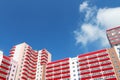 Part of residential building at sunny day, clouds Royalty Free Stock Photo