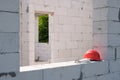Part of a residential building under construction at a construction site. Royalty Free Stock Photo