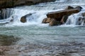 The mini waterfall that bathes the rocks Royalty Free Stock Photo