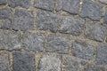 Part of road surface, paved with cobbles Royalty Free Stock Photo