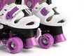 Part of roller skates on a white background