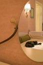 a part of room with a cat in mirror Royalty Free Stock Photo
