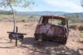 Part of a rusted vintage vehicle at Eseltjiesrus near McGregor