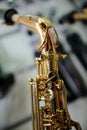 Part of a saxophone close up Royalty Free Stock Photo