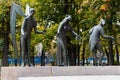 Part of the sculptural composition `Children - victims of adult vices` in the park on Bolotnaya Square. Sculptor Mikhail Shemyakin Royalty Free Stock Photo