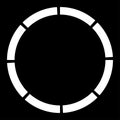 8 part, section segmented circle. Abstract dashed lines circular geometric element