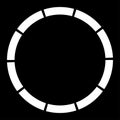 10 part, section segmented circle. Abstract dashed lines circular geometric element
