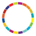 20 part, section segmented circle. Abstract dashed lines circular geometric element