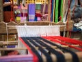 Part of the silk weaving loom Royalty Free Stock Photo