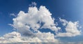 Part of the sky with cumulus mediocris clouds in summer Royalty Free Stock Photo