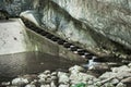 Part of small hydropower station on mountain river