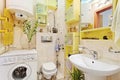 Part of small Modern Bathroom with washing mashine Royalty Free Stock Photo