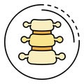 Part of spine icon color outline vector