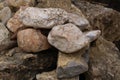 Part of a stone mountain with large narural stones Royalty Free Stock Photo