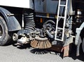 Part of the street cleaner vehicle Royalty Free Stock Photo