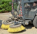 Part of the street sweeper vehicle Royalty Free Stock Photo