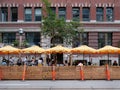 outdoor dining on King Street in downtown Toronto, considered safer during the pandemic Royalty Free Stock Photo