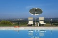 Part of swimming pool with blue water Royalty Free Stock Photo