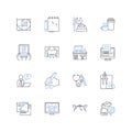 Part-time job line icons collection. Employment, Labor, Income, Wages, Earnings, Jobsite, Shift vector and linear