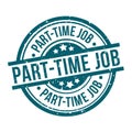 Part-time job round blue grunge stamp badge