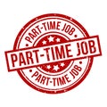 Part-time job round red grunge stamp badge Royalty Free Stock Photo