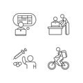 Part-time jobs linear icons set Royalty Free Stock Photo
