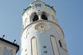 Part of the tower of blue churche in centre of Bratislava Slovakia Royalty Free Stock Photo