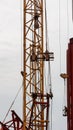 Part of tower crane and industrial climber worker Royalty Free Stock Photo