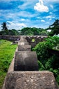 A part of the traditional red fort under the blue sky, Royalty Free Stock Photo