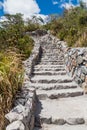 Part of trekking trail aroud Cuicocha lake in Ecuad