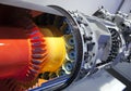 Part of the turbine of the engine of the plane Royalty Free Stock Photo