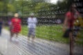 Part of Vietnam Memorial Wall with the names of servicemen killed or missing in action