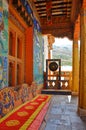 Part view of a beautiful balcony in a buddhist monastery in Himalayas Royalty Free Stock Photo