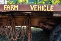 Part of a vintage farm vehicle