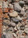 a part of the wall of a building made of bricks Royalty Free Stock Photo