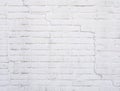 Part of white painted brick wall with crack Royalty Free Stock Photo