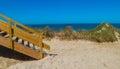 Part of wooden Stairs on Beach