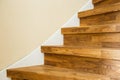 Part of the wooden stairs, close up modern home design Royalty Free Stock Photo